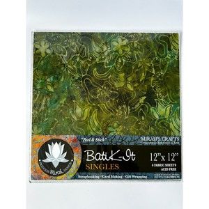 MIRAH'S CRAFTS Batik-It Singles 12x12 Adhesive Scrapbook Craft Fabric Pa…